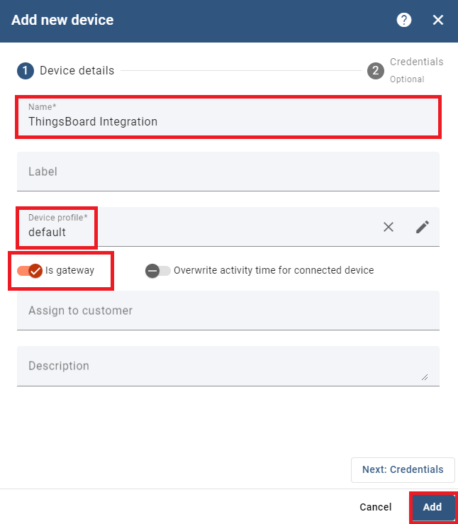 ThingsBoard Integration